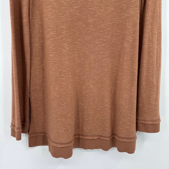 Z Supply Everyday Brushed Long Sleeve Top Rust Brown Cowl Neck Tunic Womens Sz S - Picture 11 of 11